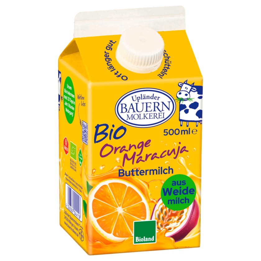 Upländer Bio Buttermilch Orange Maracuja 500ml